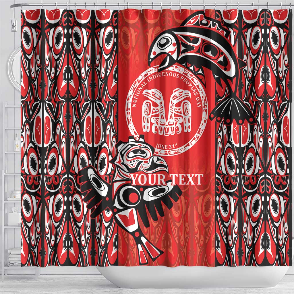 Personalized Canada Indigenous People Day Shower Curtain Haida Tribe Flag Tattoo Style LT9