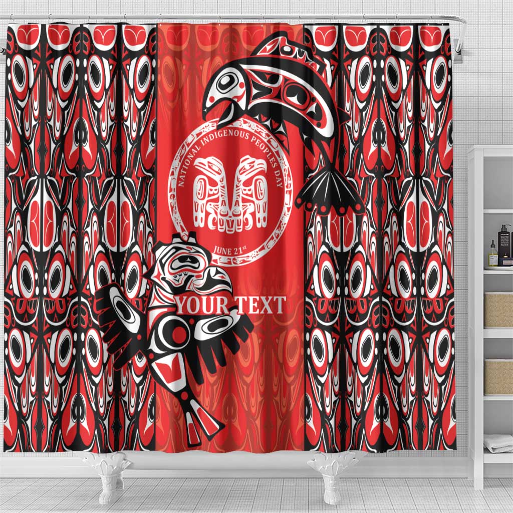 Personalized Canada Indigenous People Day Shower Curtain Haida Tribe Flag Tattoo Style LT9