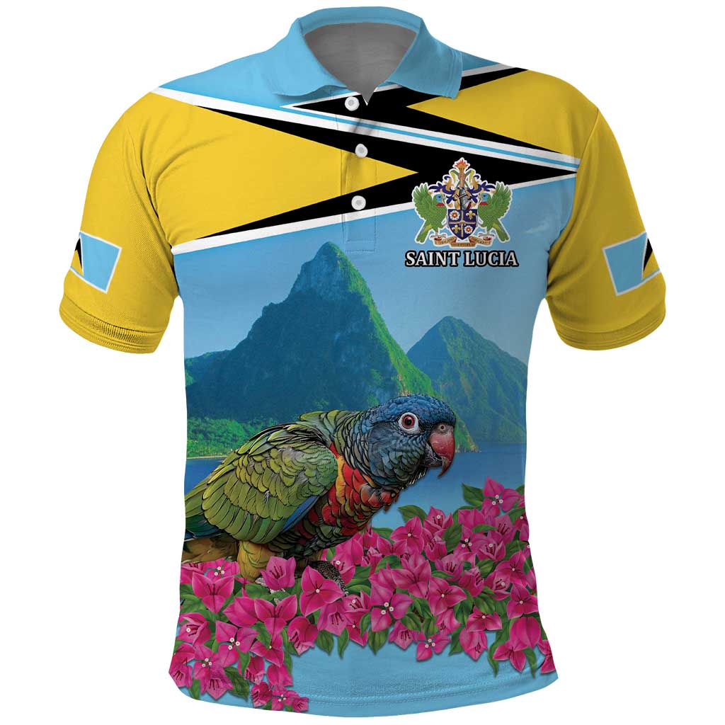 Personalized Pitons Saint Lucian Bougainvillea Polo Shirt LT9
