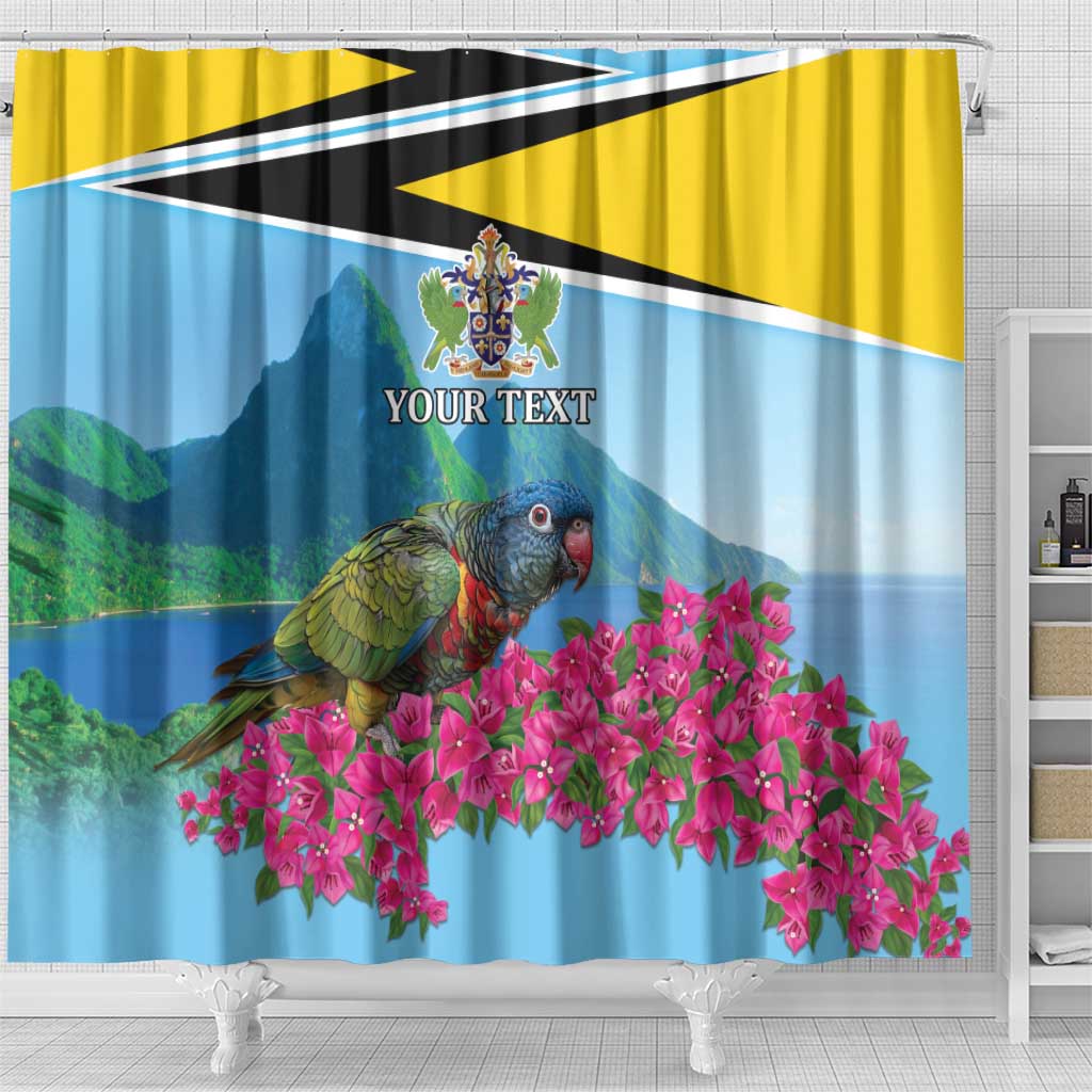 Personalized Pitons Saint Lucian Bougainvillea Shower Curtain LT9