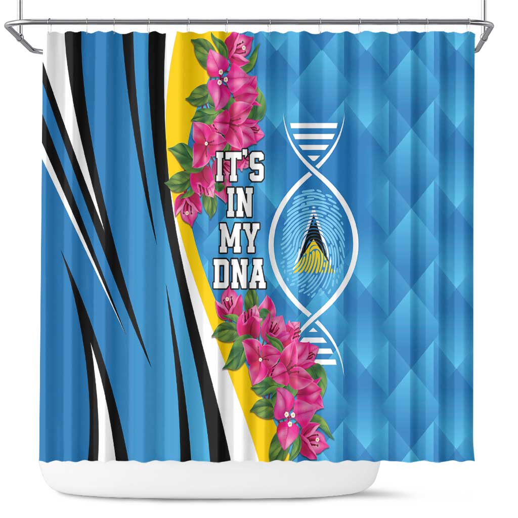 Saint Lucia Flag Pride It's in My DNA Shower Curtain LT9