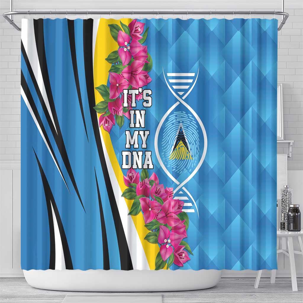Saint Lucia Flag Pride It's in My DNA Shower Curtain LT9