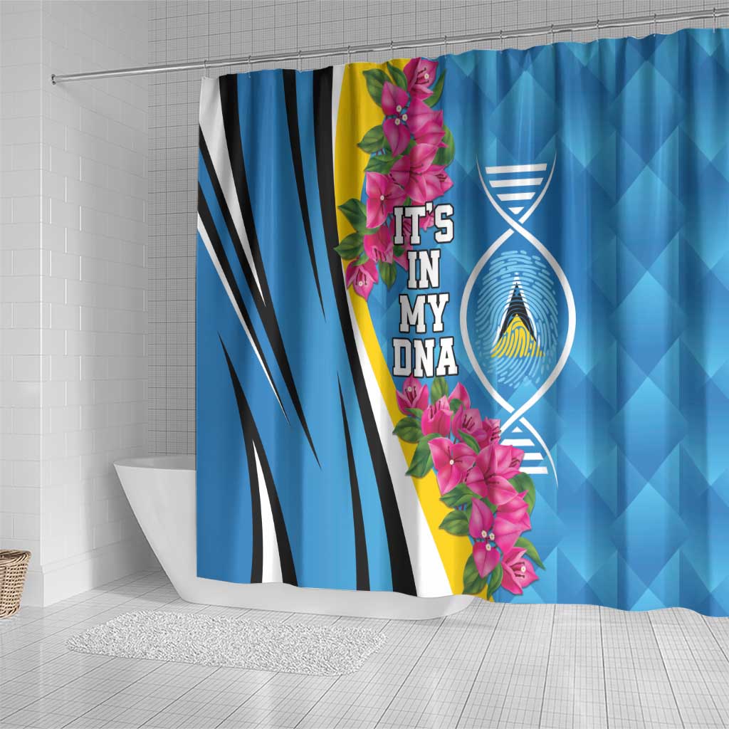 Saint Lucia Flag Pride It's in My DNA Shower Curtain LT9