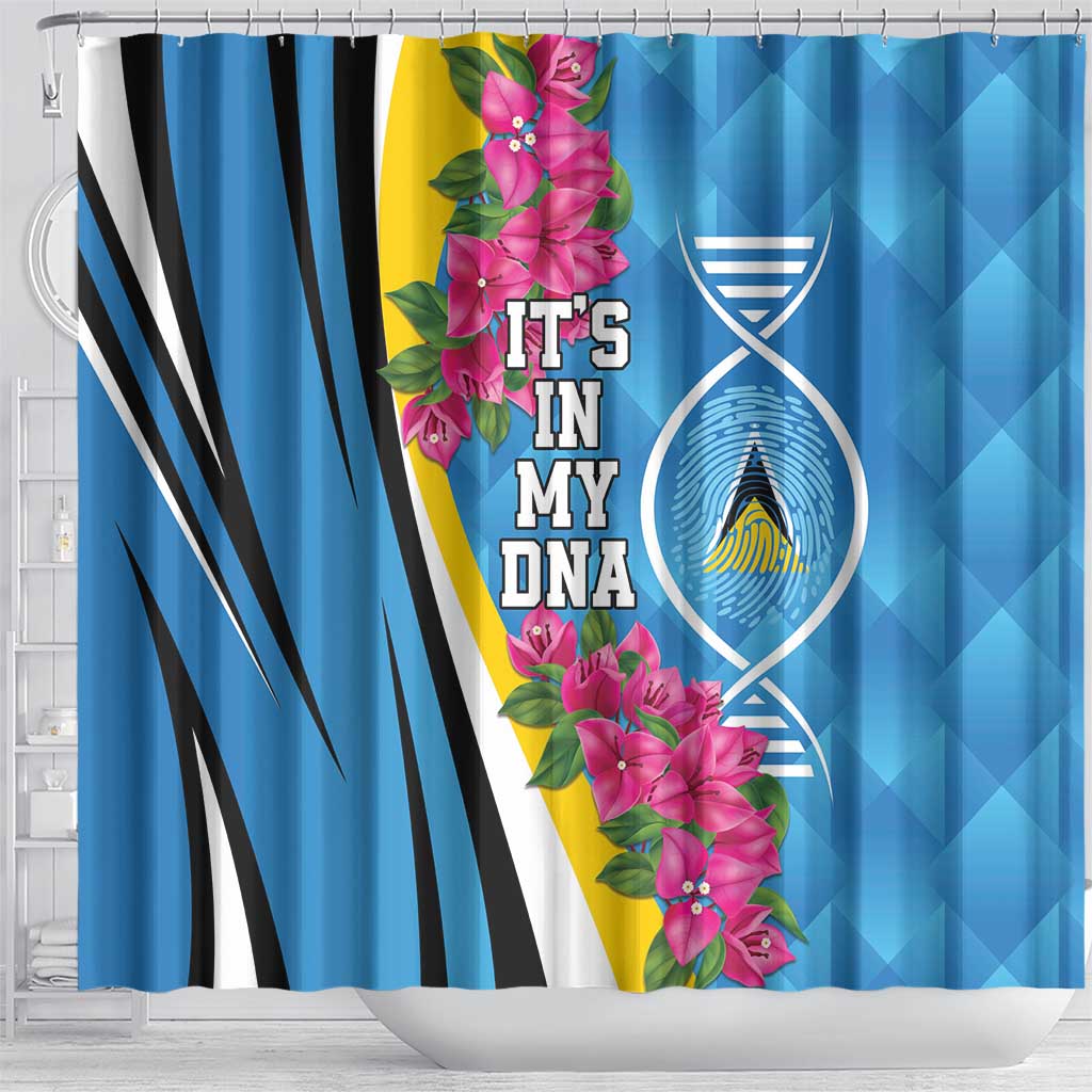 Saint Lucia Flag Pride It's in My DNA Shower Curtain LT9