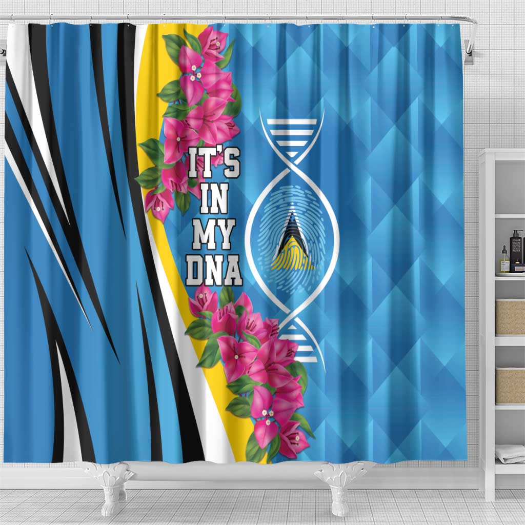 Saint Lucia Flag Pride It's in My DNA Shower Curtain LT9
