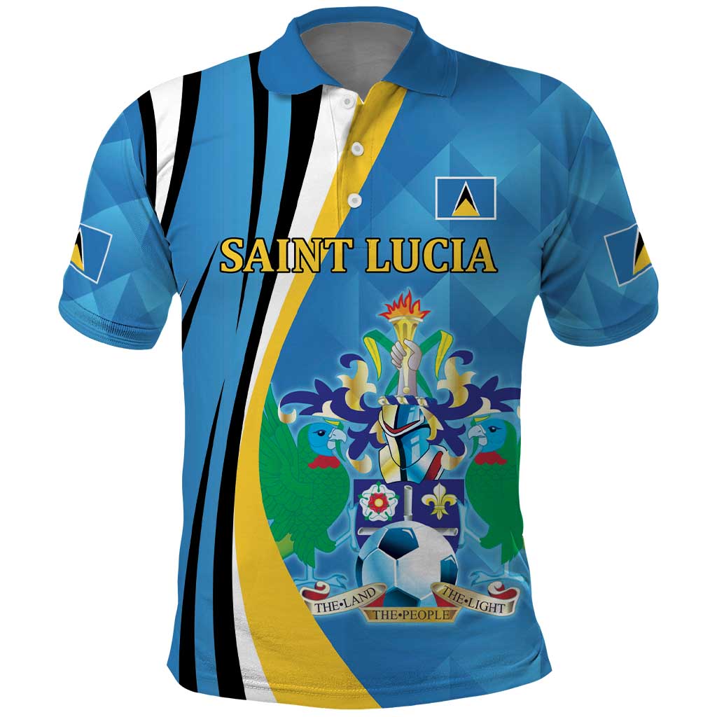 Custom Saint Lucia Football Polo Shirt Sporty Pattern LT9