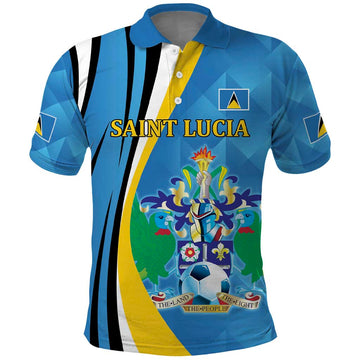 Custom Saint Lucia Football Polo Shirt Sporty Pattern LT9
