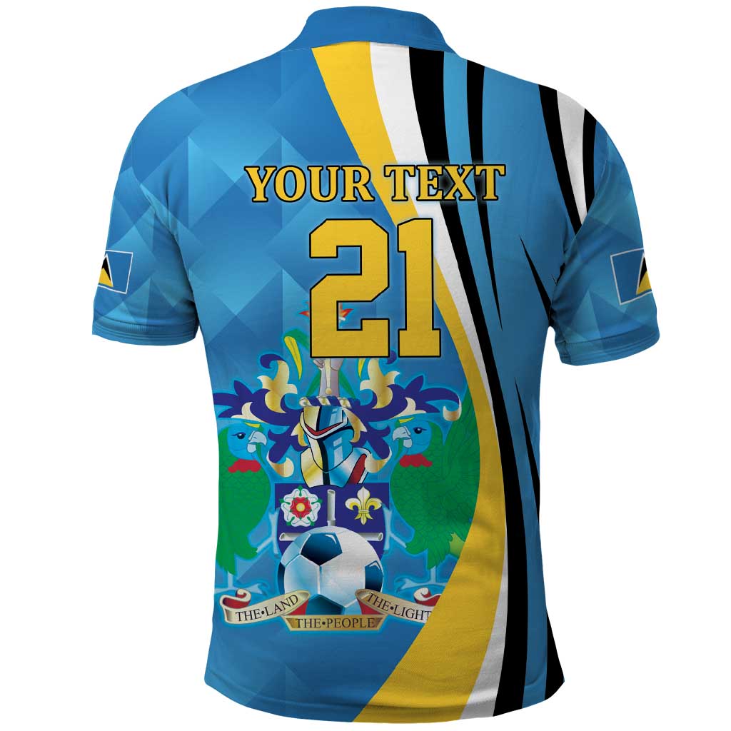 Custom Saint Lucia Football Polo Shirt Sporty Pattern LT9