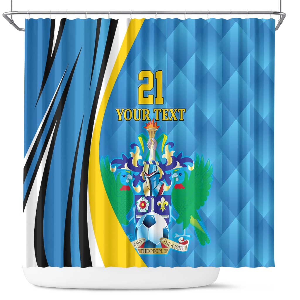 Custom Saint Lucia Football Shower Curtain Sporty Pattern LT9