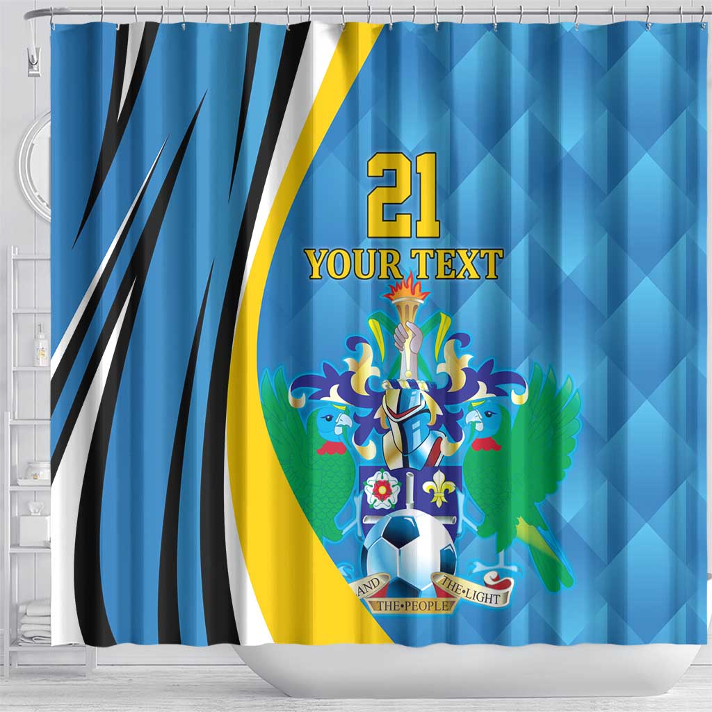 Custom Saint Lucia Football Shower Curtain Sporty Pattern LT9