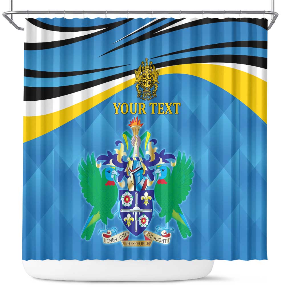Personalized Saint Lucia Independence Day Shower Curtain Since 1979 LT9