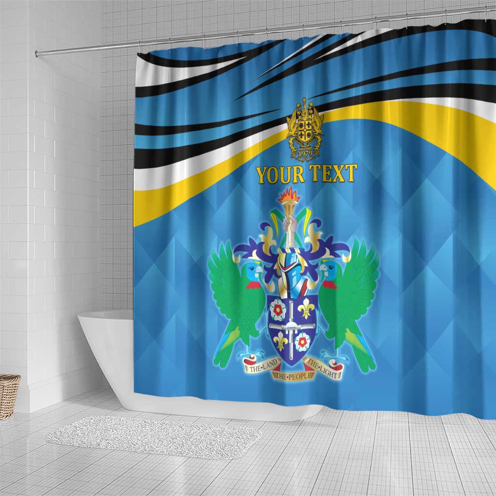Personalized Saint Lucia Independence Day Shower Curtain Since 1979 LT9