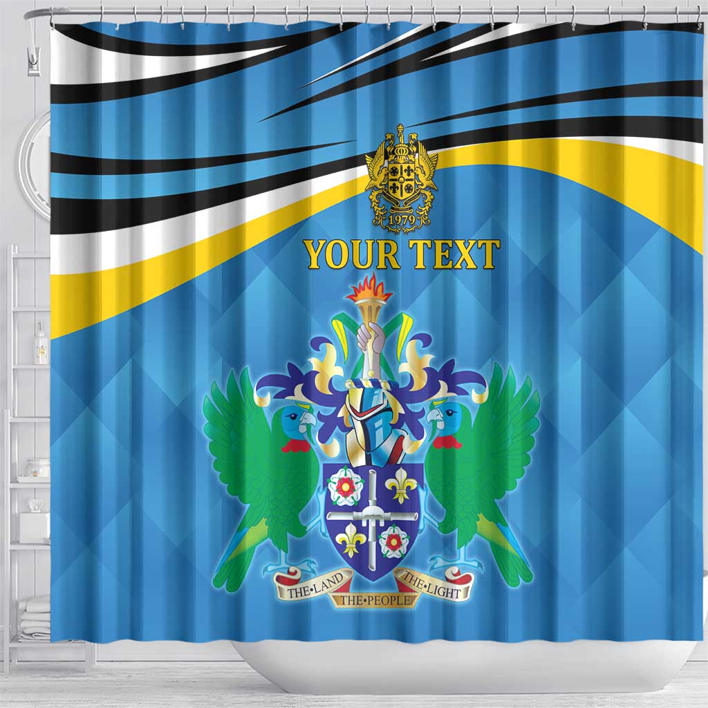 Personalized Saint Lucia Independence Day Shower Curtain Since 1979 LT9