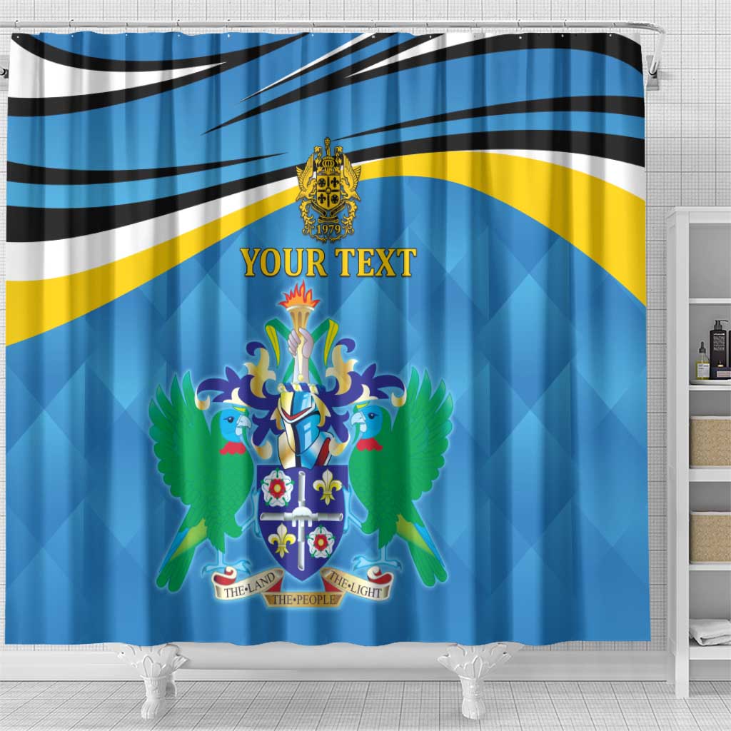 Personalized Saint Lucia Independence Day Shower Curtain Since 1979 LT9