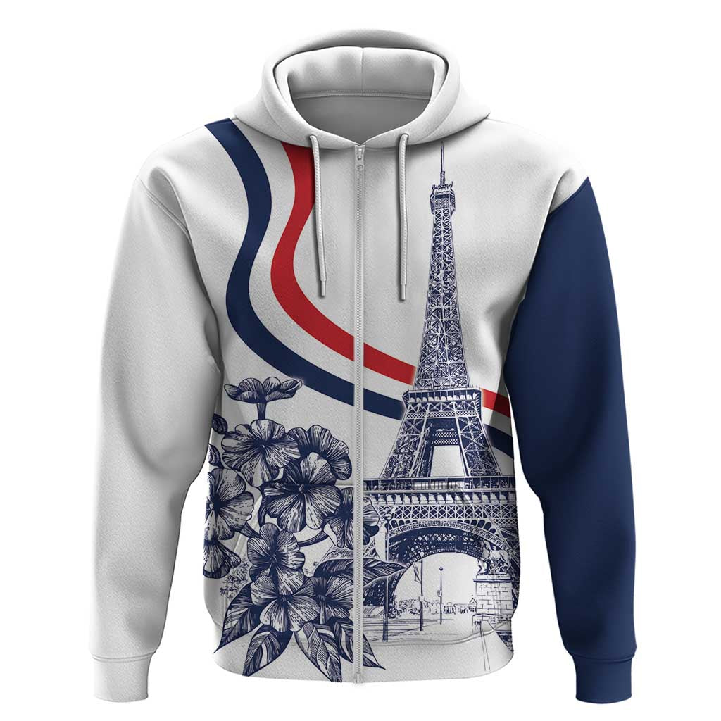 Custom France Women Rugby Hoodie Summer Flowers 2024 LT9