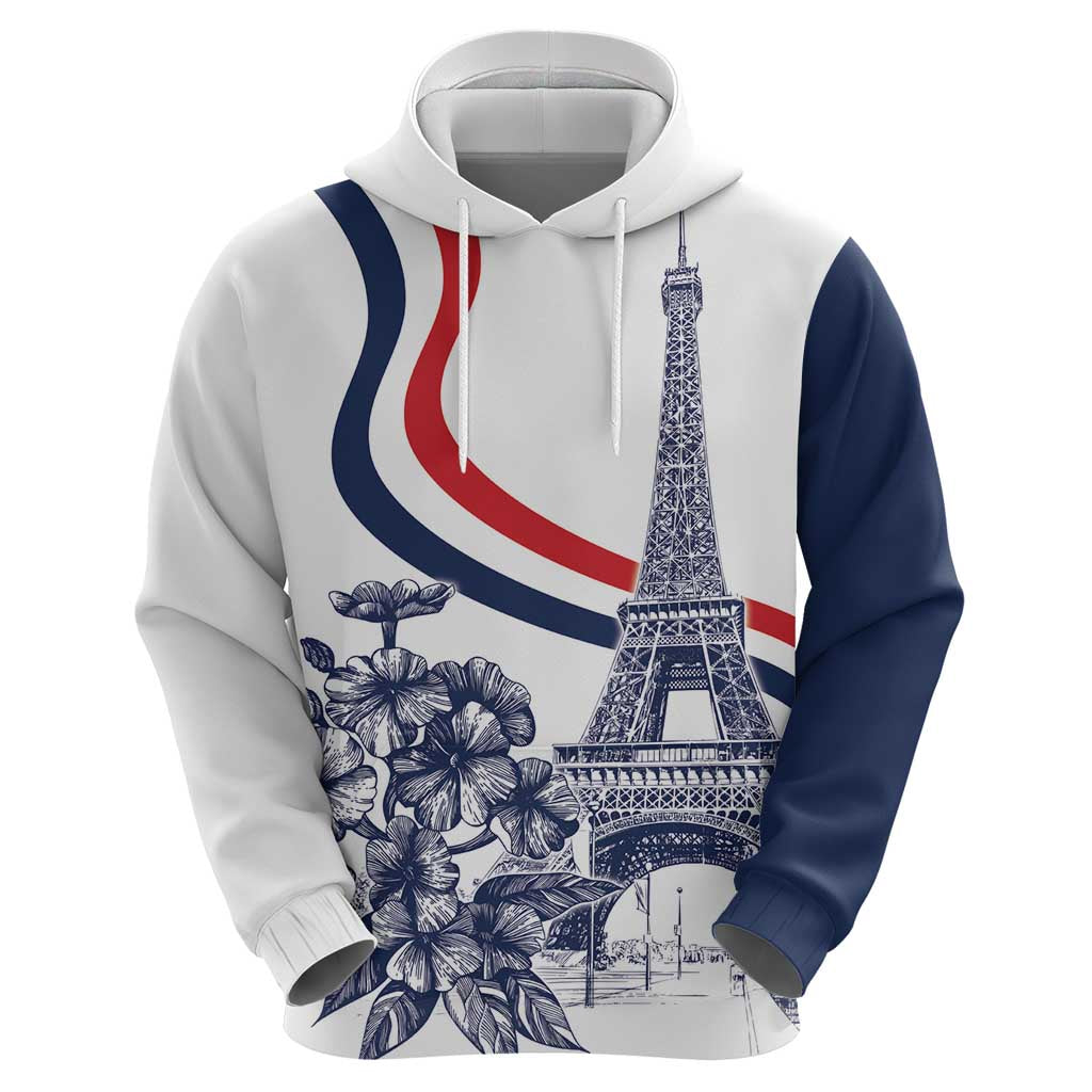 Custom France Women Rugby Hoodie Summer Flowers 2024 LT9