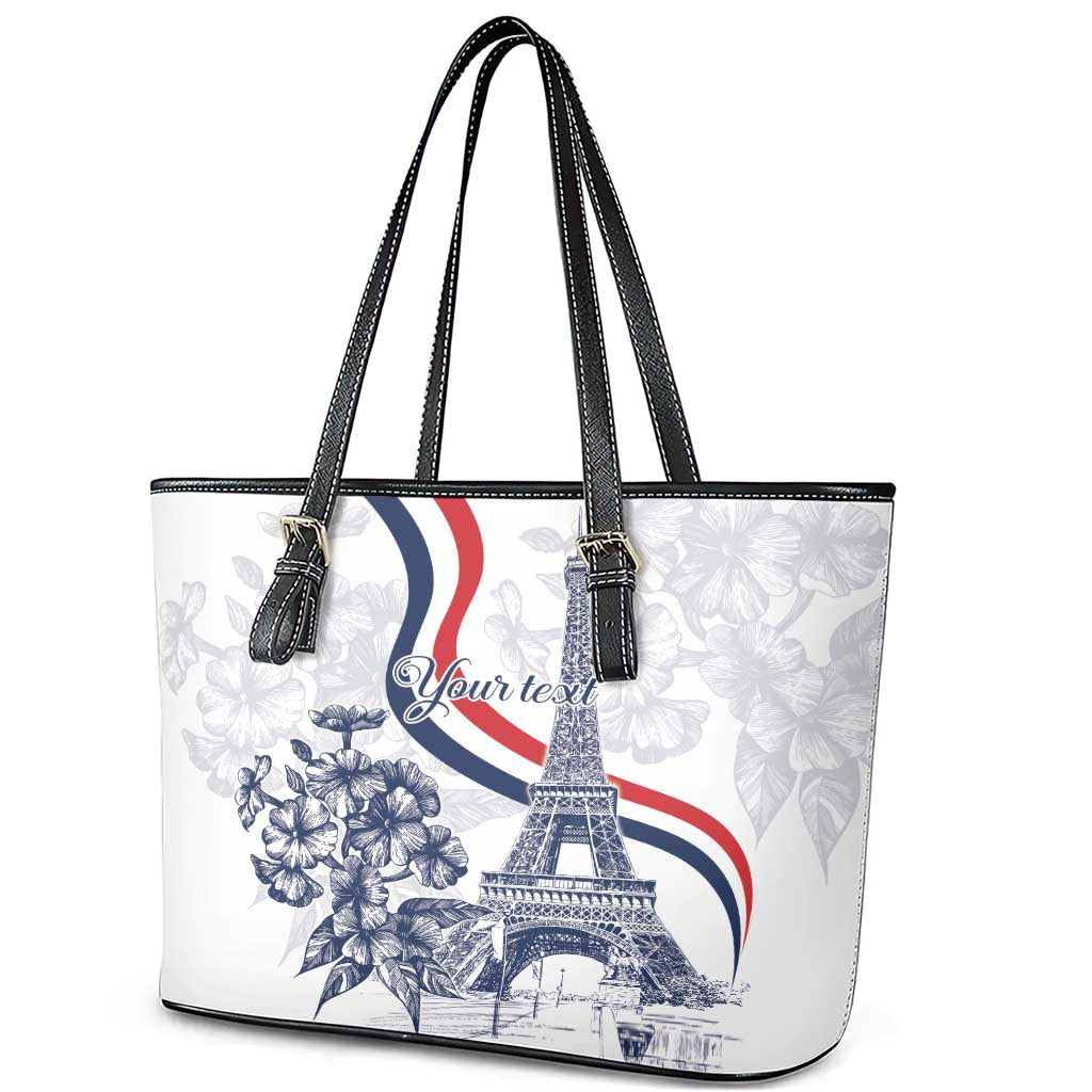 Custom France Women Rugby Leather Tote Bag Summer Flowers 2024 LT9