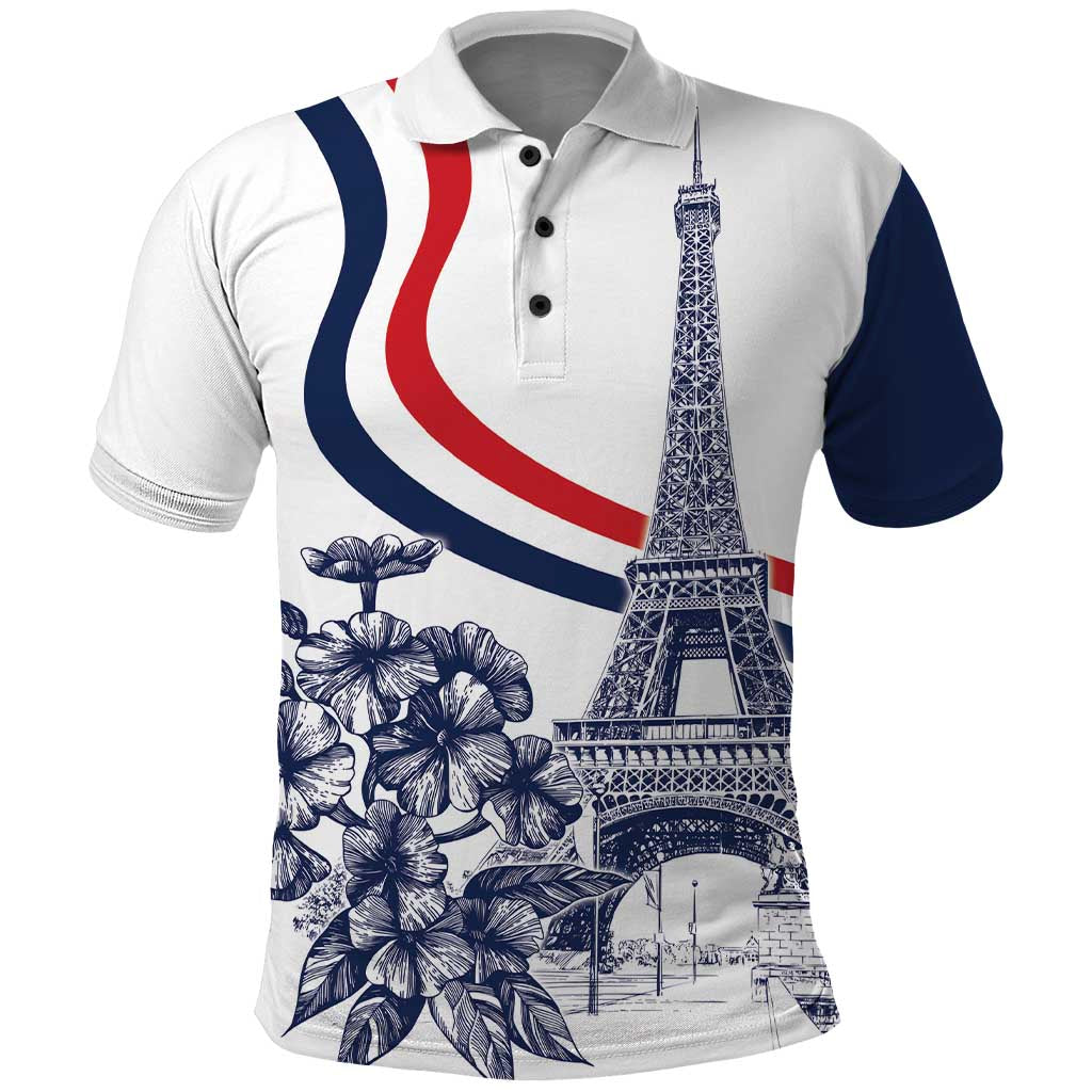 Custom France Women Rugby Polo Shirt Summer Flowers 2024 LT9