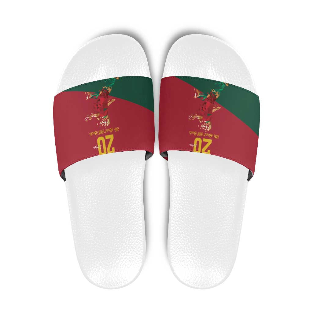 Portuguese Footballer Memorial Slide Sandals Forever 20 The Heart Still Beats LT9
