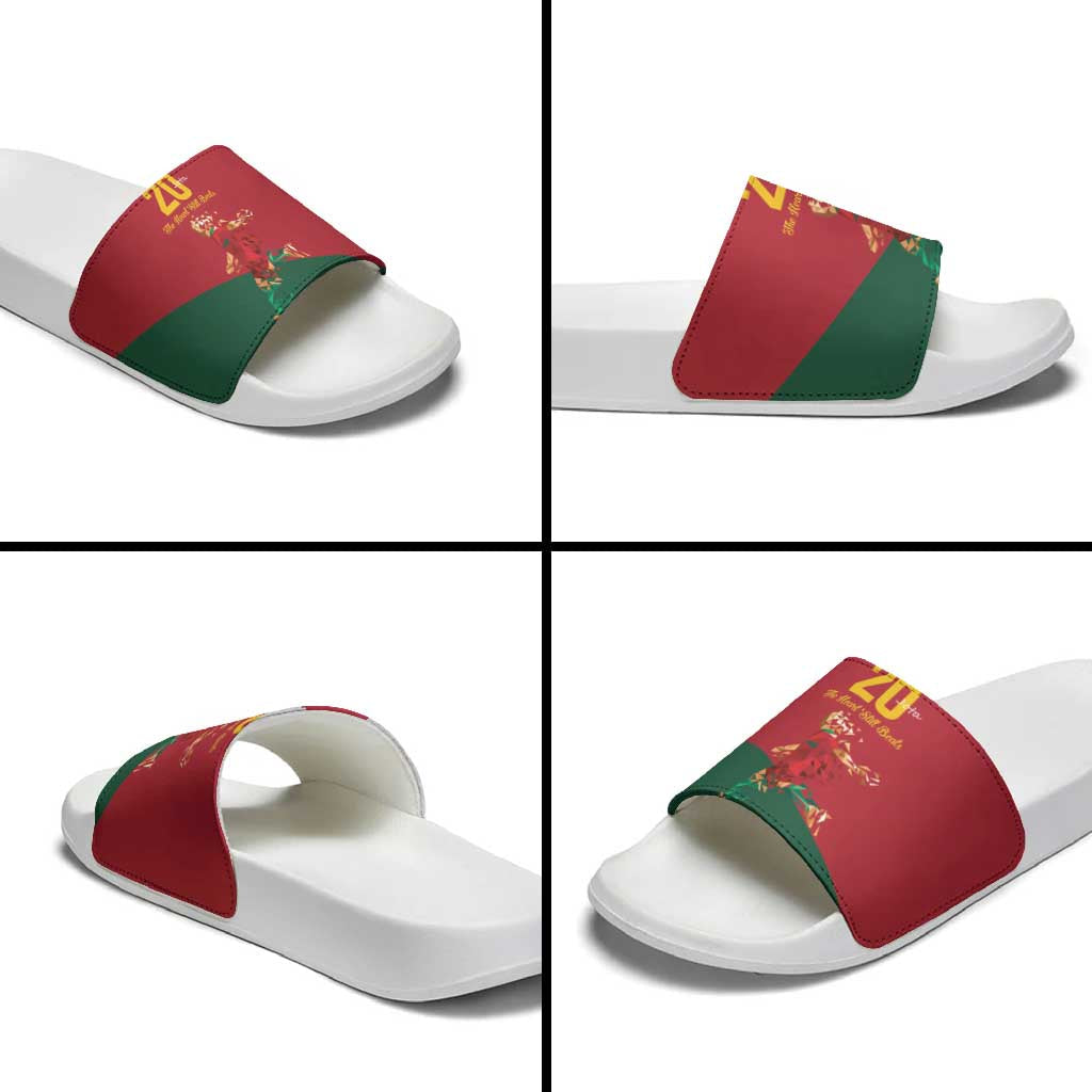 Portuguese Footballer Memorial Slide Sandals Forever 20 The Heart Still Beats LT9
