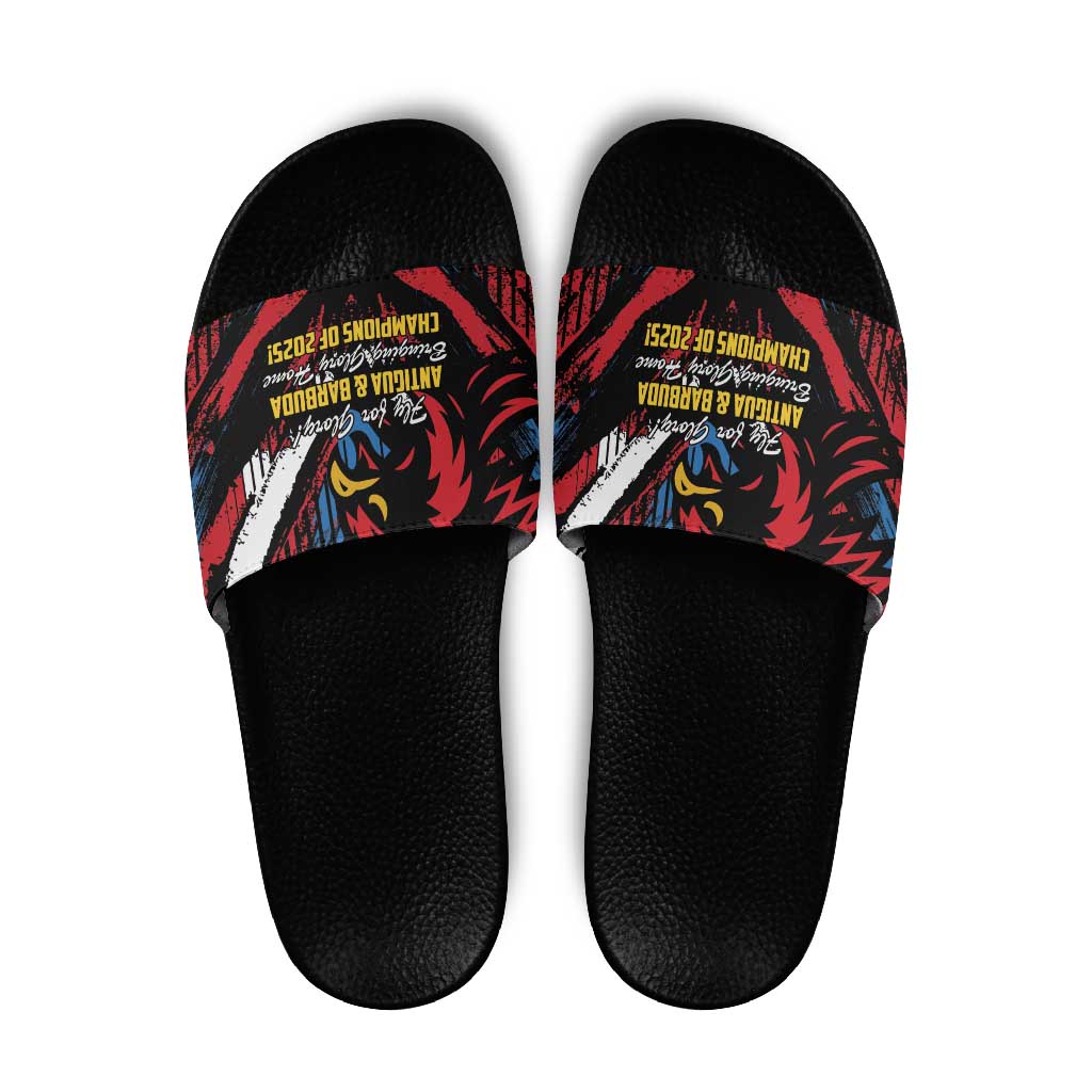 Caribbean Cricket Antigua and Barbuda Slide Sandals First Crown Forever Proud LT9