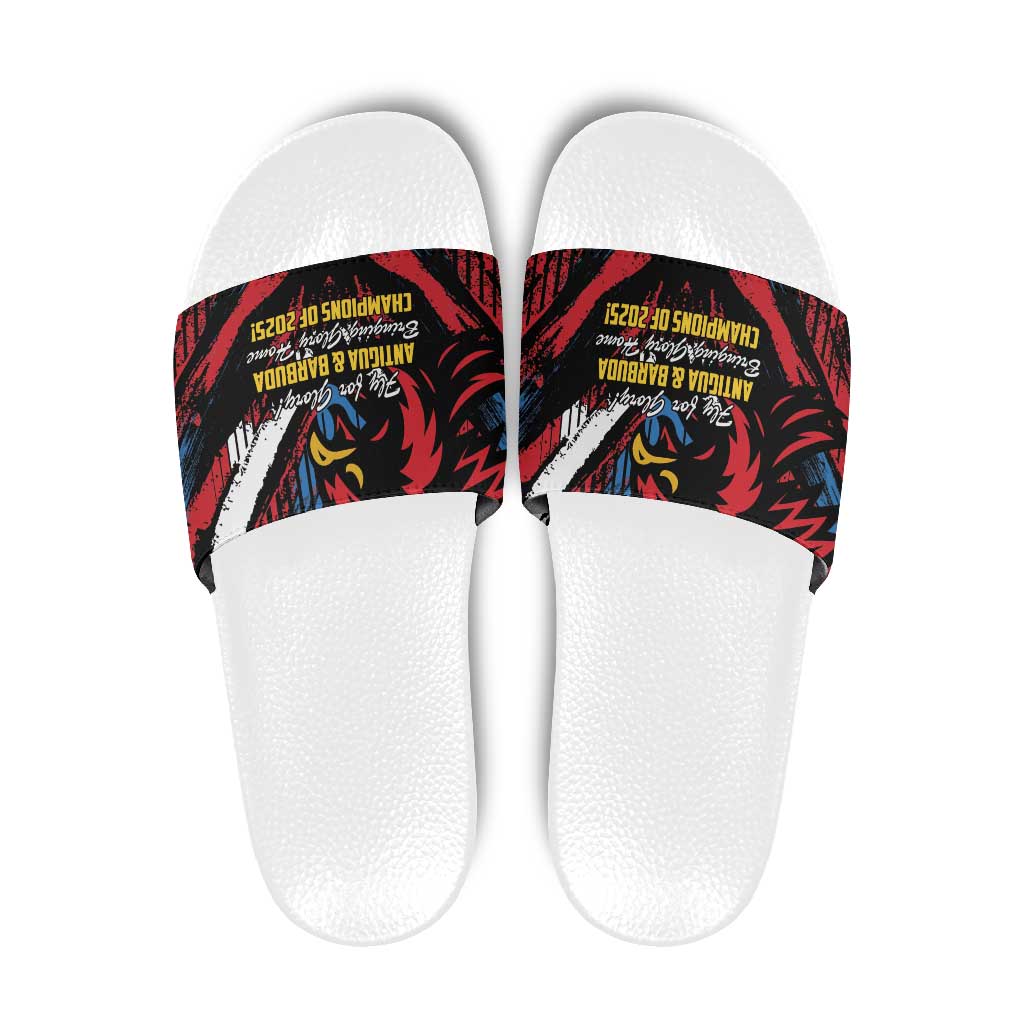 Caribbean Cricket Antigua and Barbuda Slide Sandals First Crown Forever Proud LT9