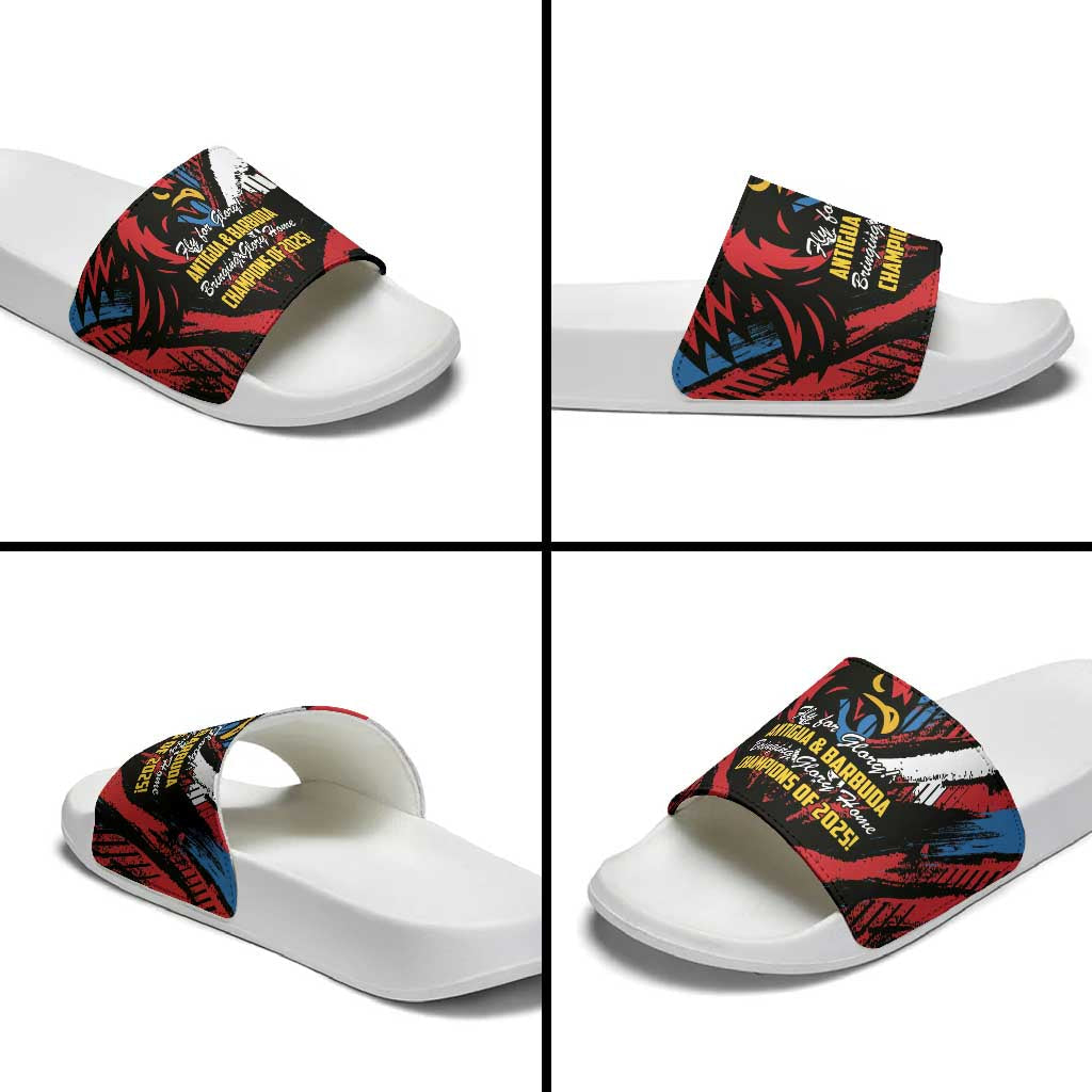 Caribbean Cricket Antigua and Barbuda Slide Sandals First Crown Forever Proud LT9