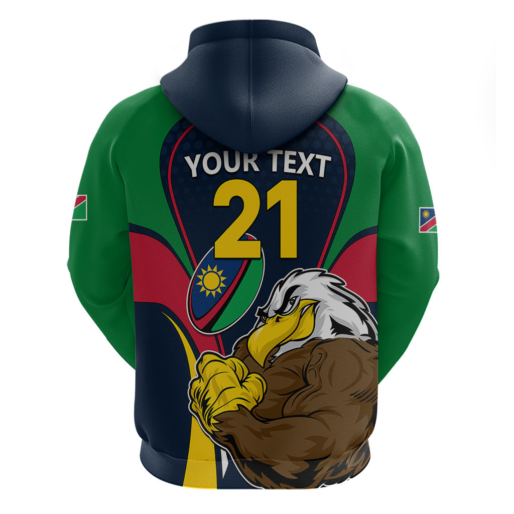 Custom Namibia Rugby Hoodie World Cup 2023 Eagle Mascot Come On Welwitschias LT9