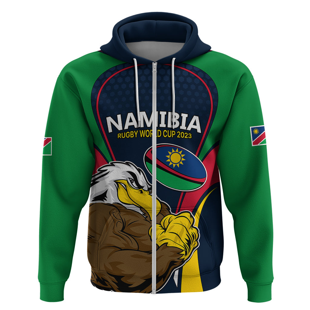 Custom Namibia Rugby Hoodie World Cup 2023 Eagle Mascot Come On Welwitschias LT9