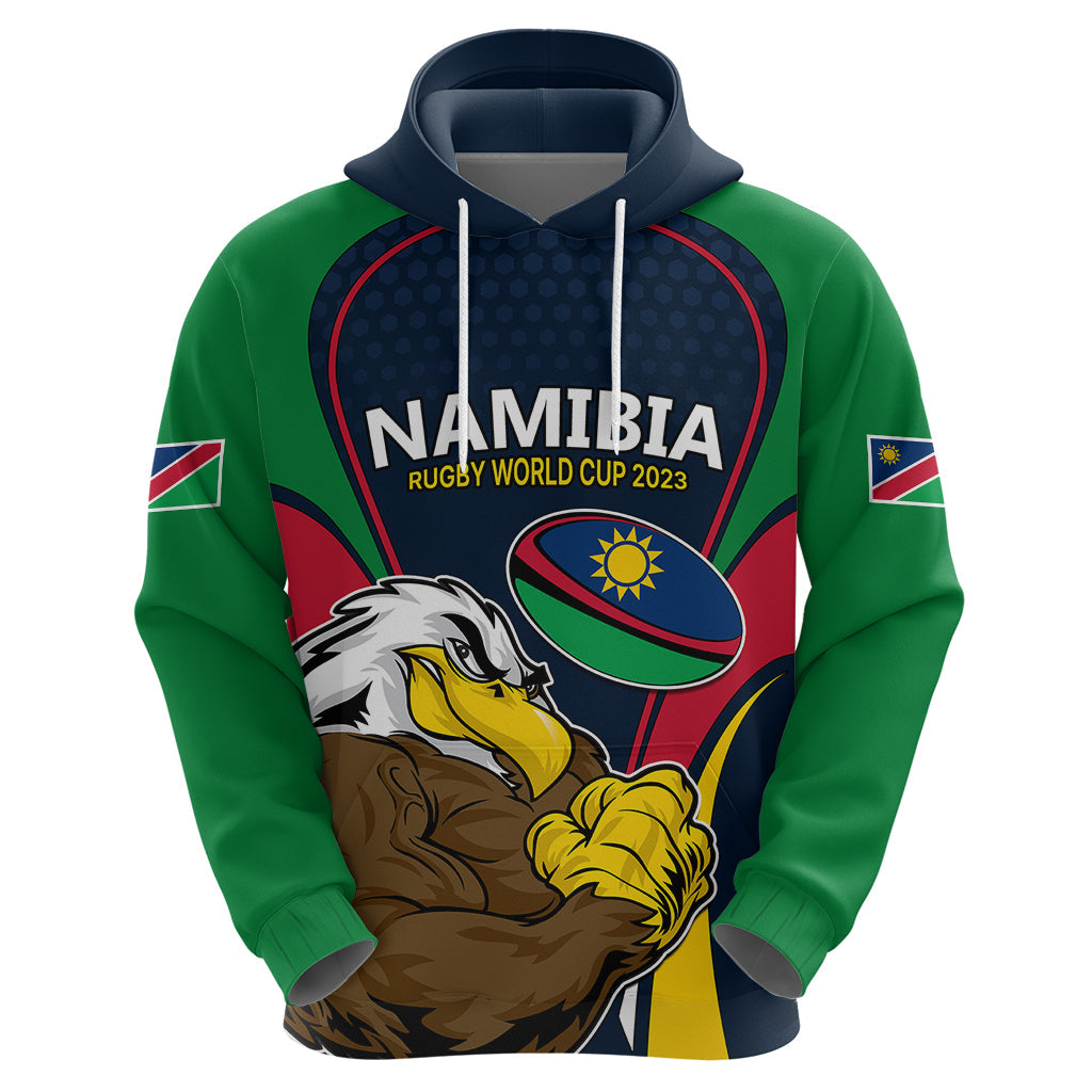 Custom Namibia Rugby Hoodie World Cup 2023 Eagle Mascot Come On Welwitschias LT9