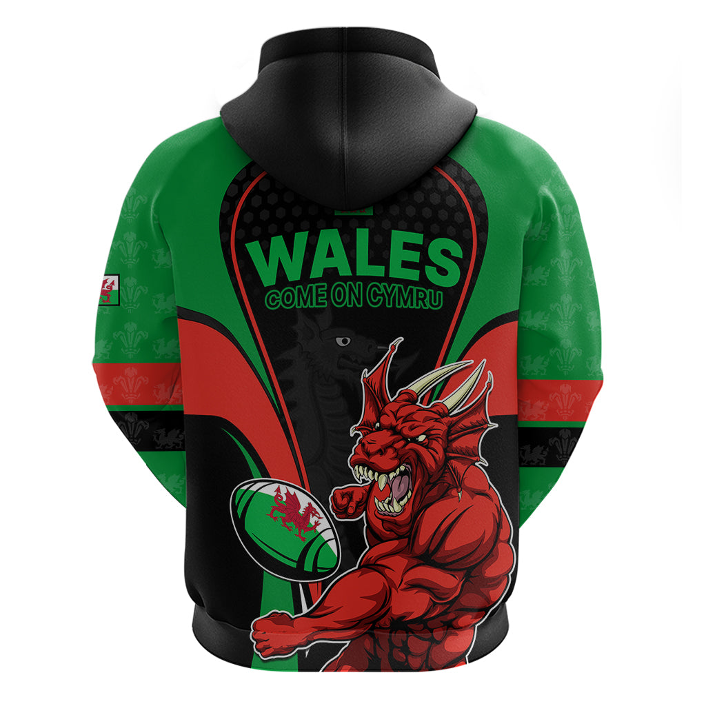 Wales Rugby Hoodie World Cup 2023 Dragon Mascot Come On Cymru LT9