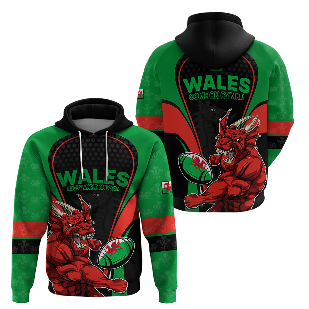 Wales Rugby Hoodie World Cup 2023 Dragon Mascot Come On Cymru LT9
