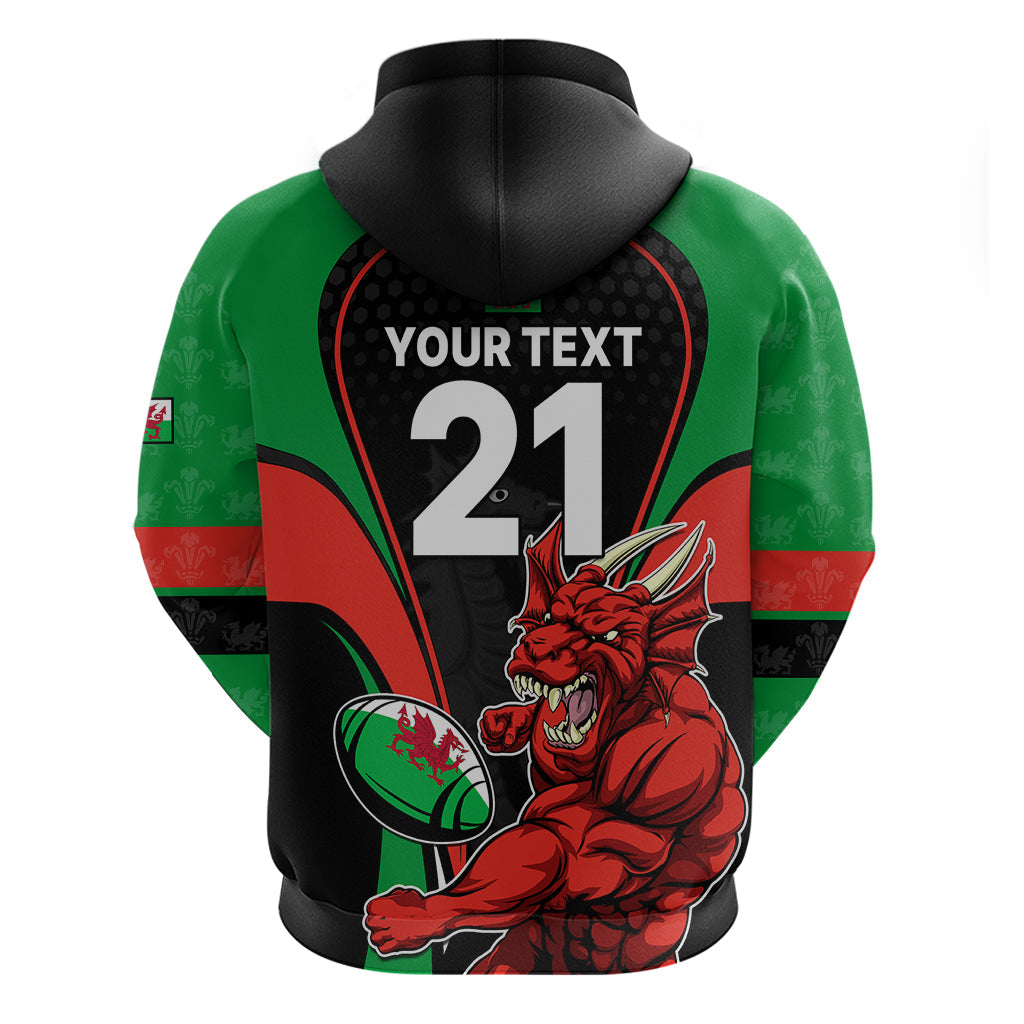 Custom Wales Rugby Hoodie World Cup 2023 Dragon Mascot Come On Cymru LT9