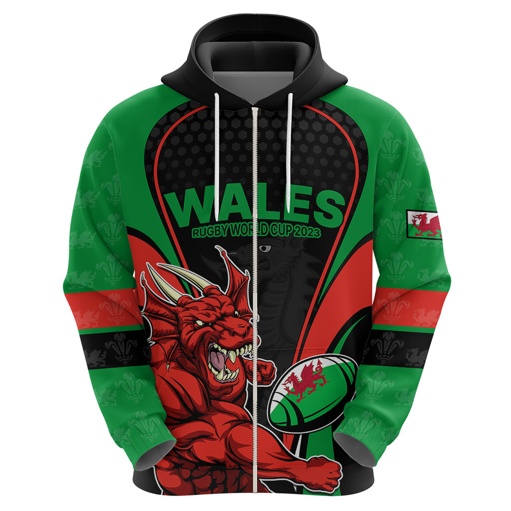 Custom Wales Rugby Hoodie World Cup 2023 Dragon Mascot Come On Cymru LT9
