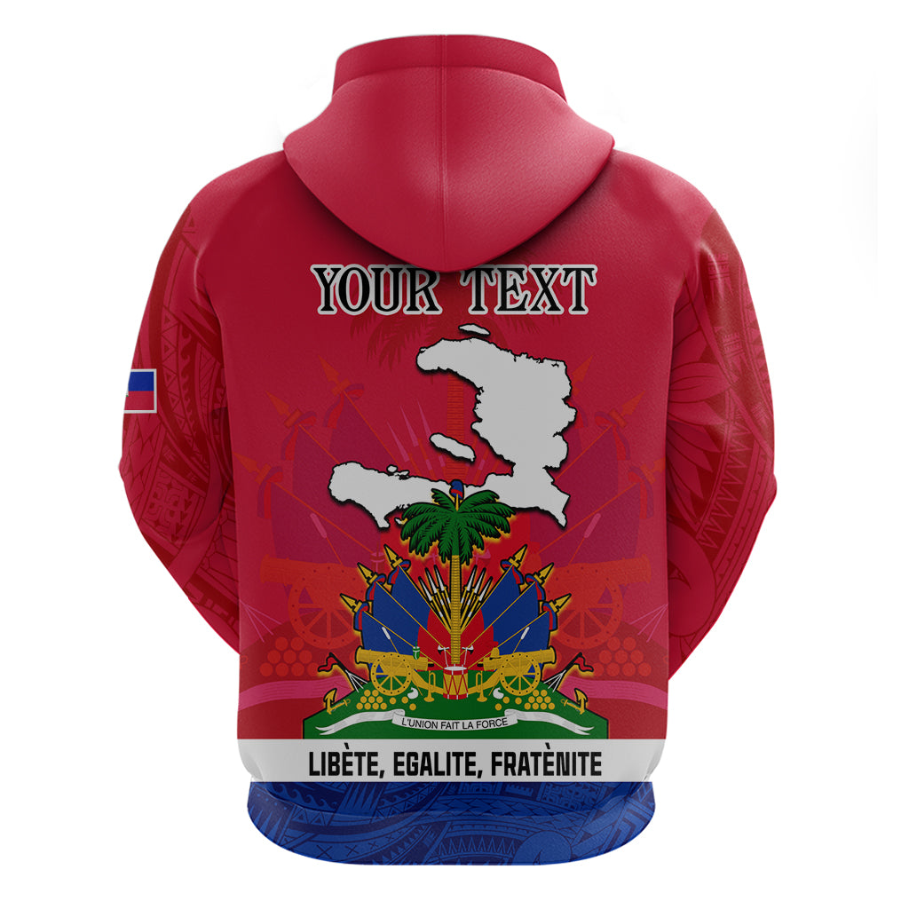 Haiti Independence Day Hoodie Libete Egalite Fratenite Ayiti 1804 With Polynesian Pattern LT9