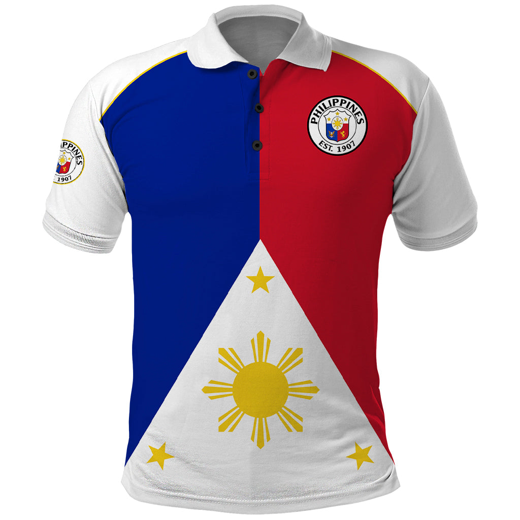 (Custom Text And Number) Philippines Concept Home Football Polo Shirt Pilipinas Flag White Style 2023 LT9