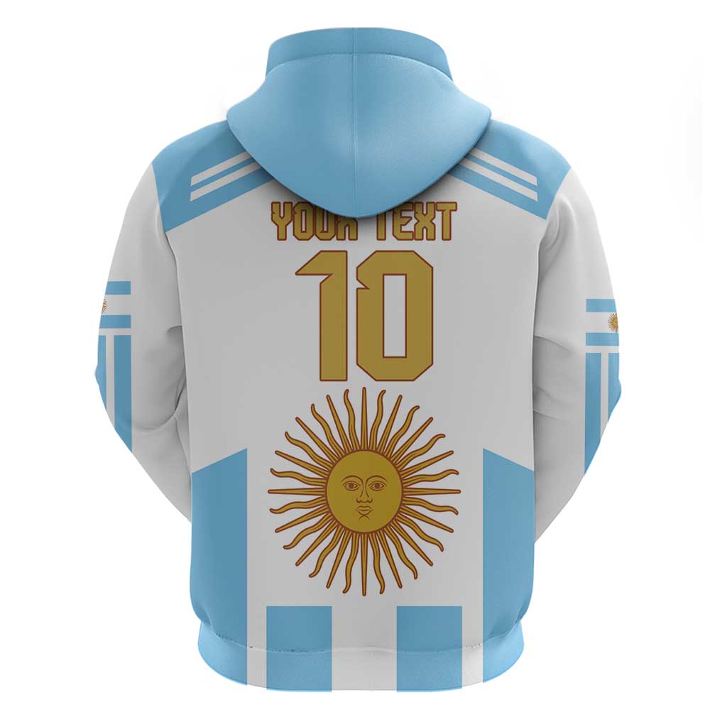Vamos Argentina Champions Football Custom Hoodie White and Sky Blue LT9