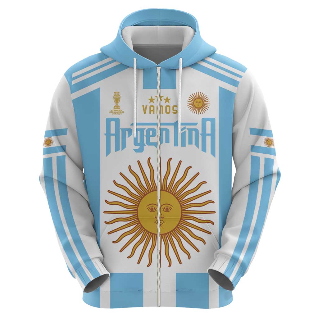 Vamos Argentina Champions Football Custom Hoodie White and Sky Blue LT9