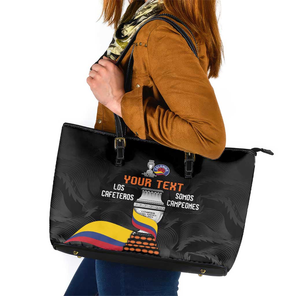 Colombia Champion Football Custom Leather Tote Bag Los Cafeteros Black Style LT9