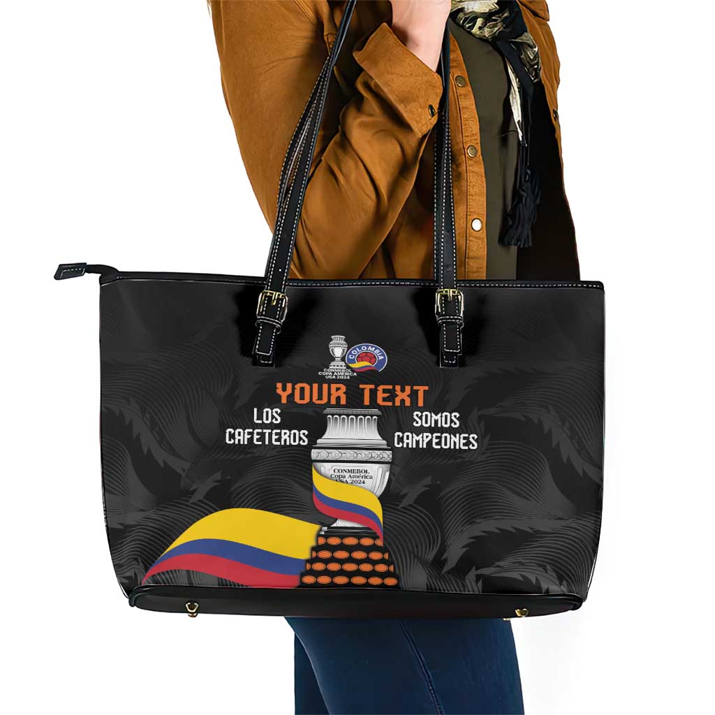 Colombia Champion Football Custom Leather Tote Bag Los Cafeteros Black Style LT9