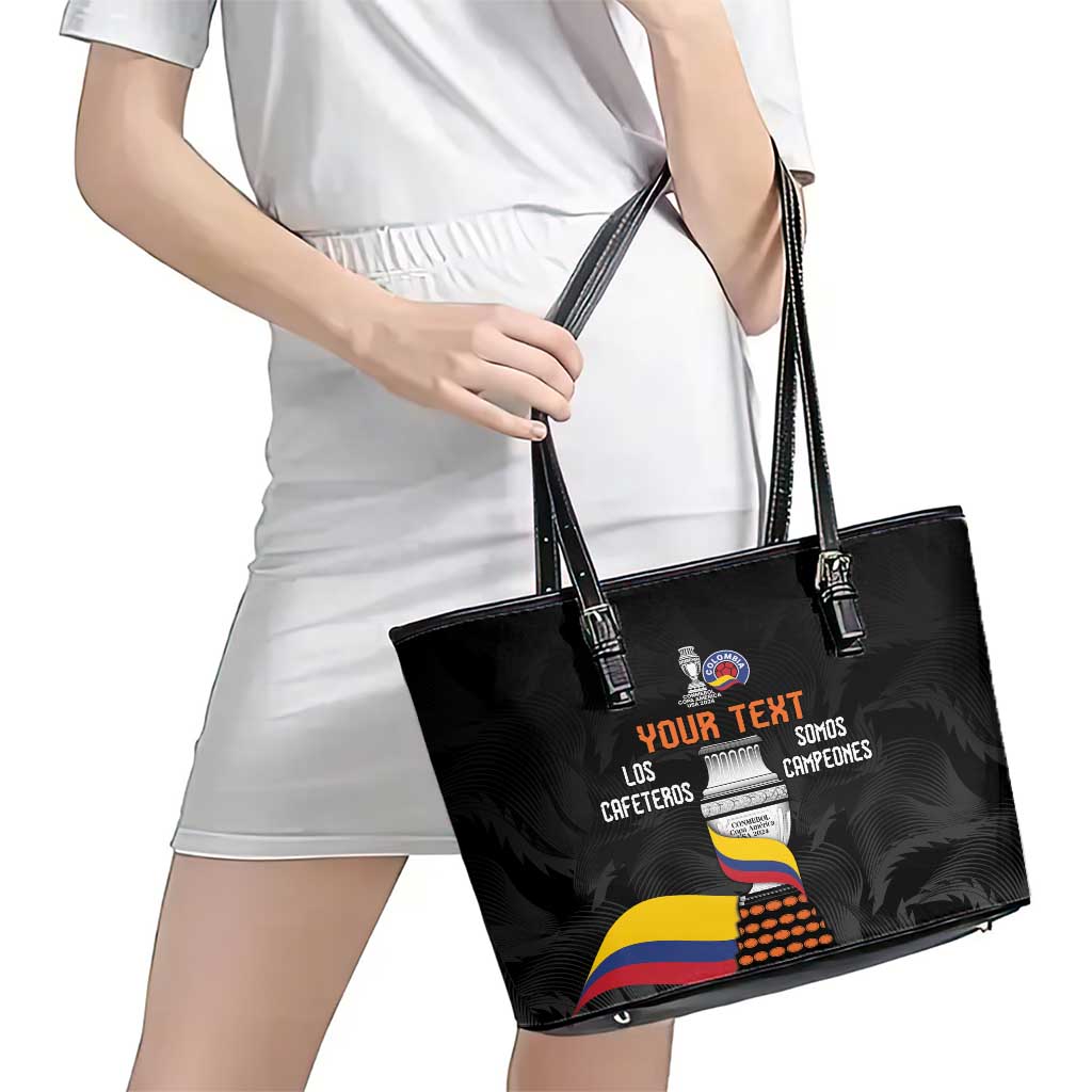 Colombia Champion Football Custom Leather Tote Bag Los Cafeteros Black Style LT9