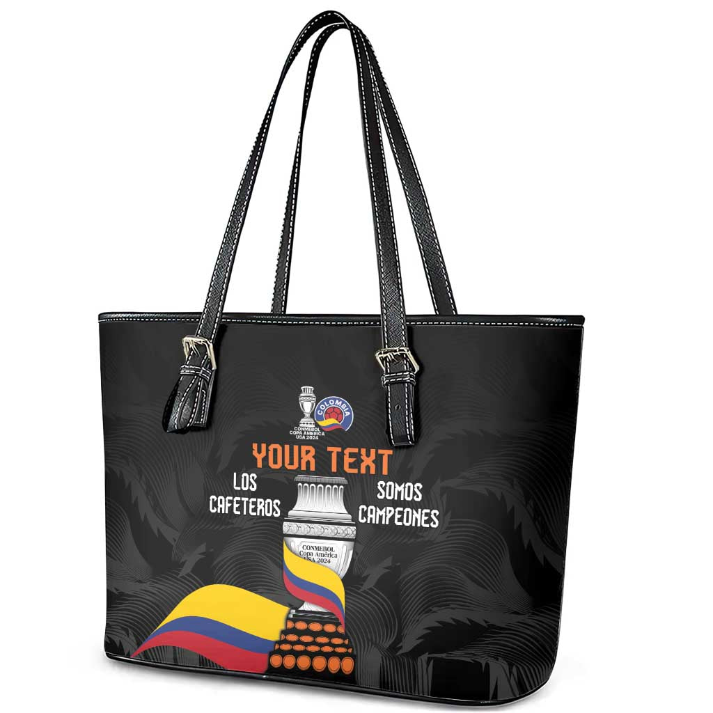 Colombia Champion Football Custom Leather Tote Bag Los Cafeteros Black Style LT9
