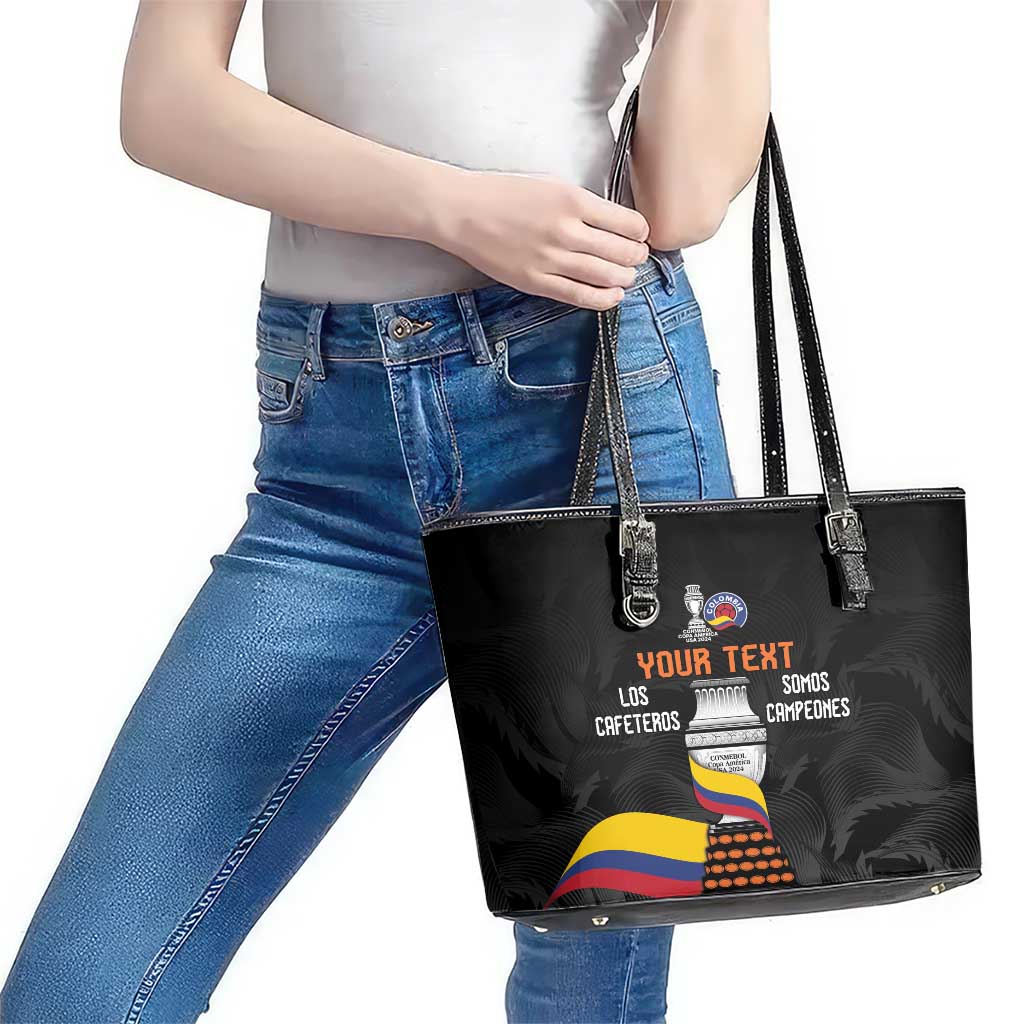 Colombia Champion Football Custom Leather Tote Bag Los Cafeteros Black Style LT9