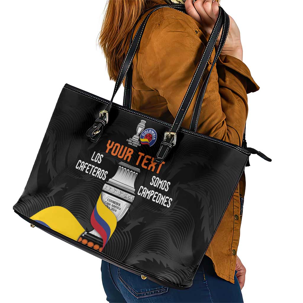 Colombia Champion Football Custom Leather Tote Bag Los Cafeteros Black Style LT9