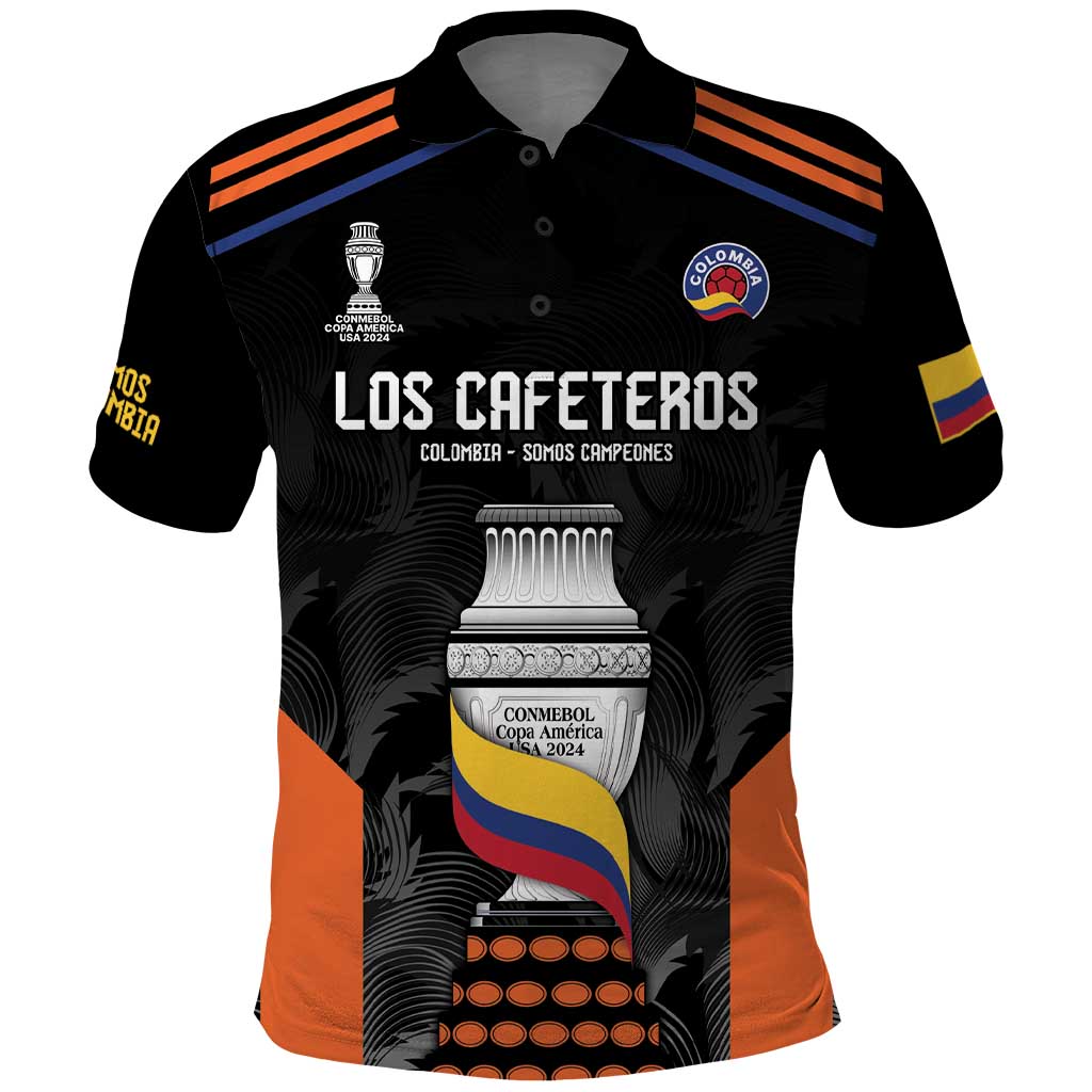 Colombia Champion Football Custom Polo Shirt Los Cafeteros Black Style LT9