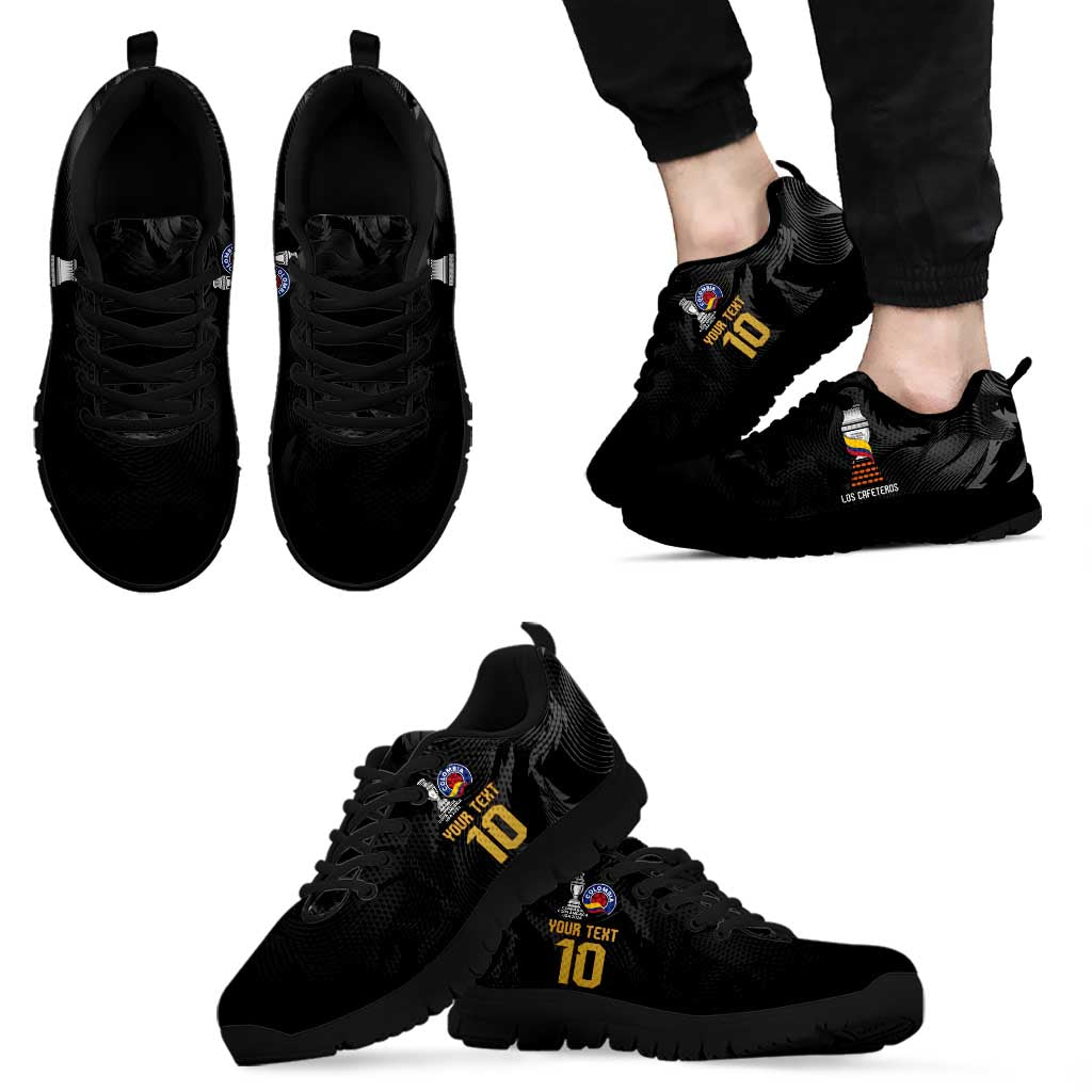 Colombia Champion Football Custom Sneakers Los Cafeteros Black Style LT9