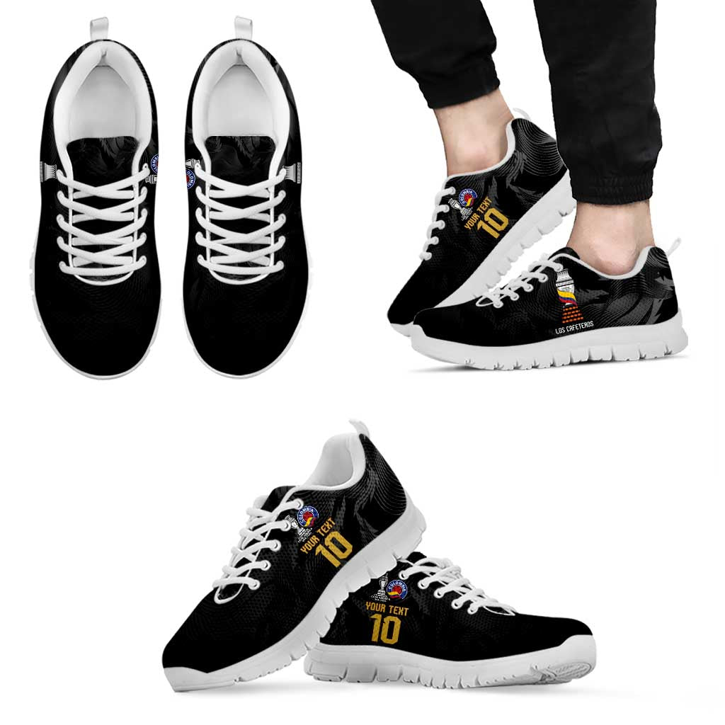 Colombia Champion Football Custom Sneakers Los Cafeteros Black Style LT9