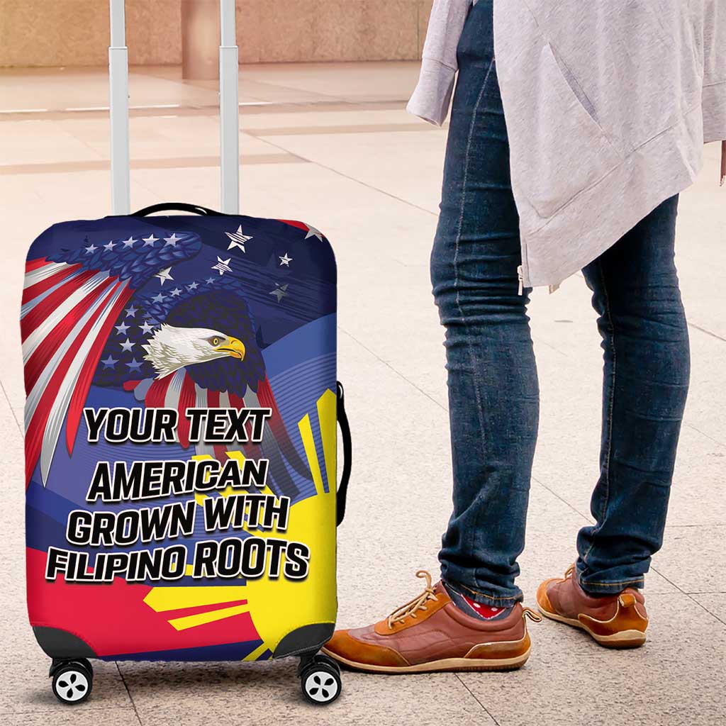 Personalized American Grown With Filipino Roots Luggage Cover LT9