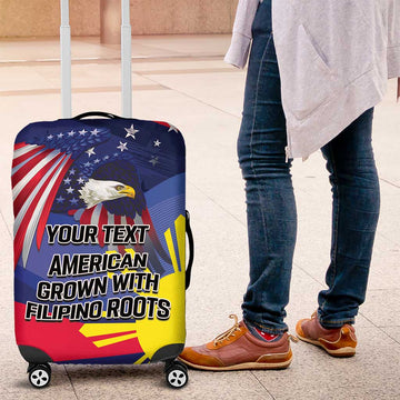 Personalized American Grown With Filipino Roots Luggage Cover LT9