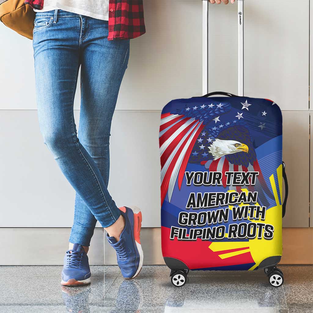 Personalized American Grown With Filipino Roots Luggage Cover LT9
